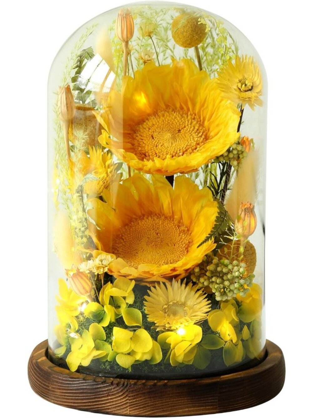 Preserved Sunflower Gifts in Glass Dome - Perfect Birthday Gift for Mom